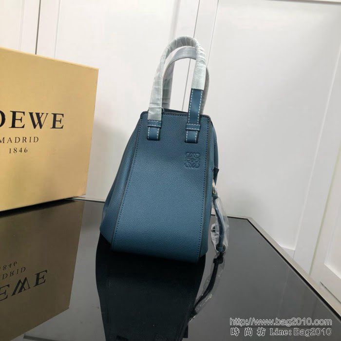 LOEWE羅意威 最新爆款 羅家Hammock系列 荔枝皮拼色 百搭款 小牛皮手提肩背包 0164  jdl1115